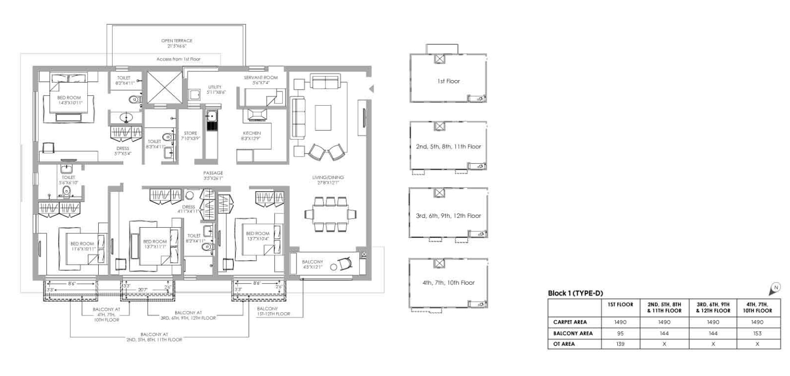 4 BHK 1641 sqft for sale at PS Jiva Homes Phoolbagan