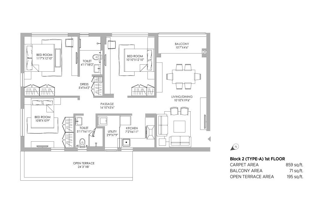 3 BHK 990 sqft for sale at PS Jiva Homes Phoolbagan