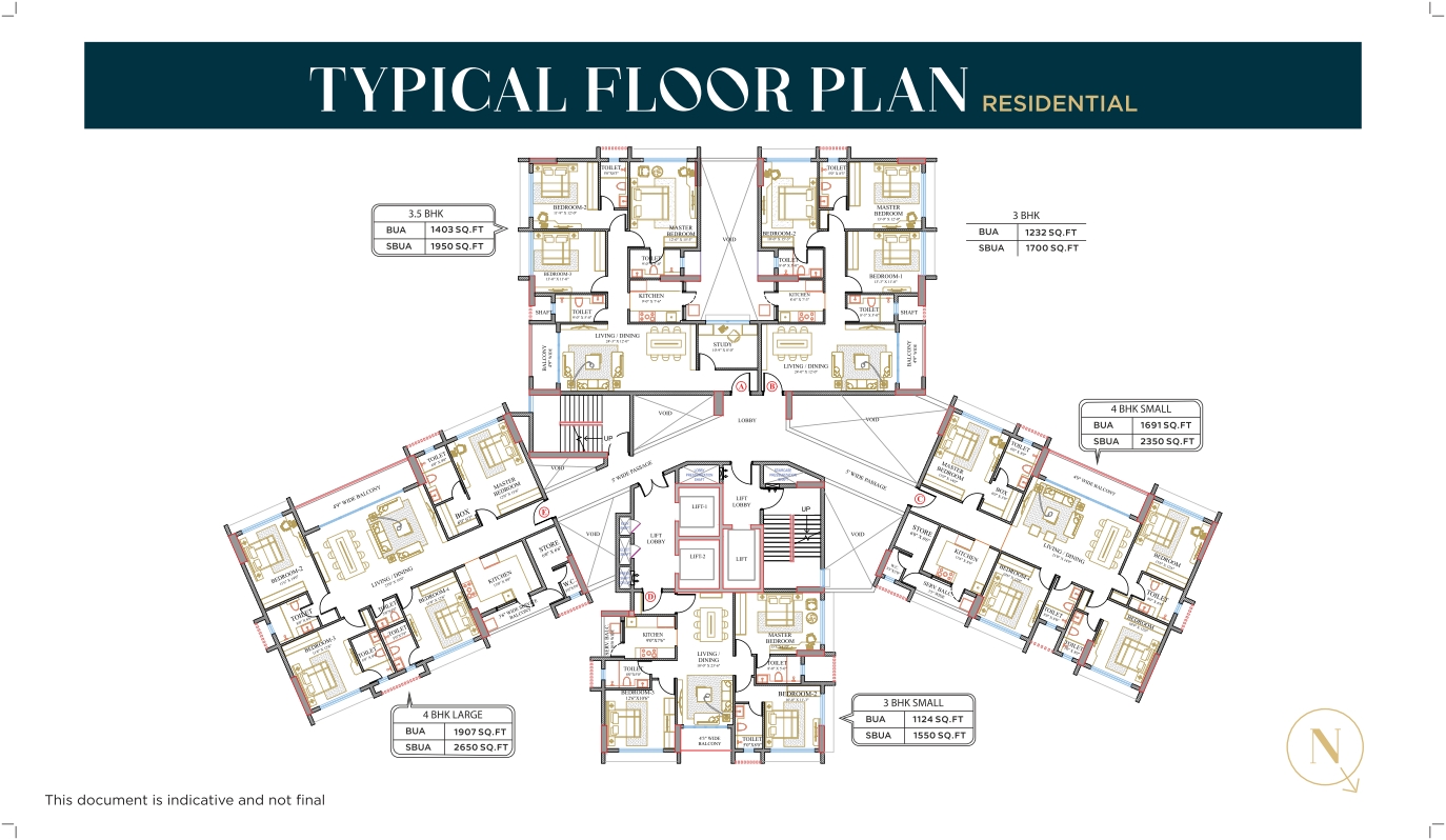 4 BHK 2650 sqft flat for sale Orbit Urban Park Newtown
